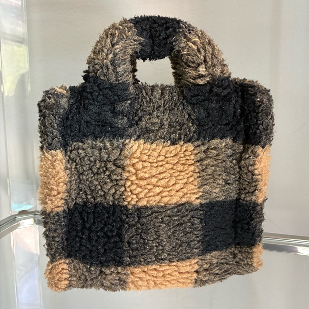 STAND STUDIO 🤎 Teddy Check Mini Tote Bag